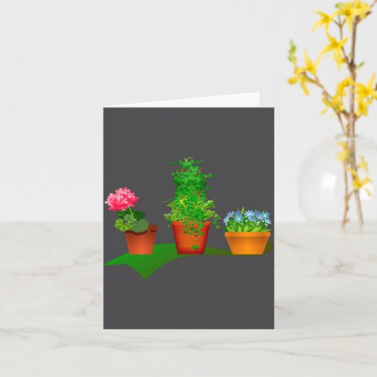 Funny Floral Plant Manager Front And Back Design  カード (黄色い花)