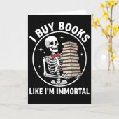 funny floral skeleton Buy Books Like I'm Immortal カード (黄色い花)