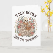 funny floral skeleton Buy Books Like I'm Immortal カード (黄色い花)