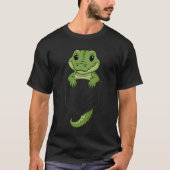 Funny Florida Alligator Peeking in Pocket Crocodil Tシャツ (正面)