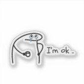 Funny Flork Meme Die-Cut Sticker - Custom Hand-Dra シール (正面)