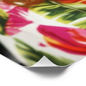 Funny Fluffy Dog with Hat, Glasses & Hawaiian Shir ポスター (コーナー)