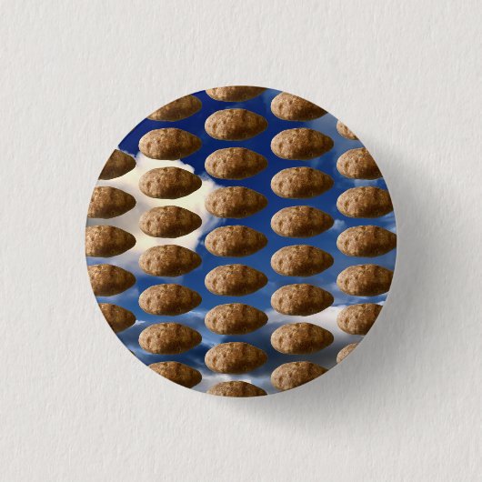 Funny Flying Potatoes Space Potato Photo Pinback 缶バッジ (正面)