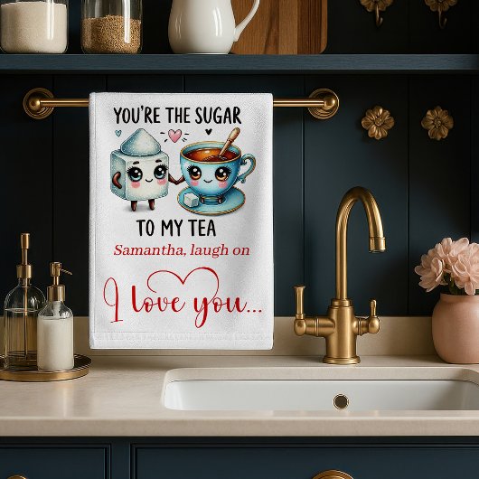 Funny Food Love Gift Kitchen Towel Personalized キッチンタオル