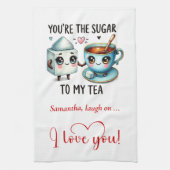 Funny Food Love Gift Kitchen Towel Personalized キッチンタオル (縦)