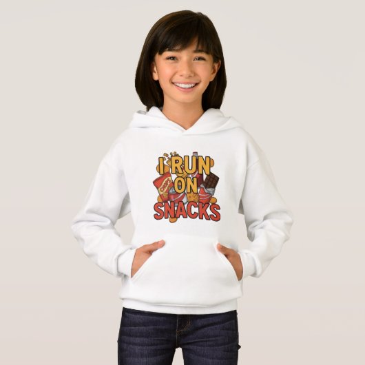 Funny Food Lover Quote: I Run on Snacks (正面フル)