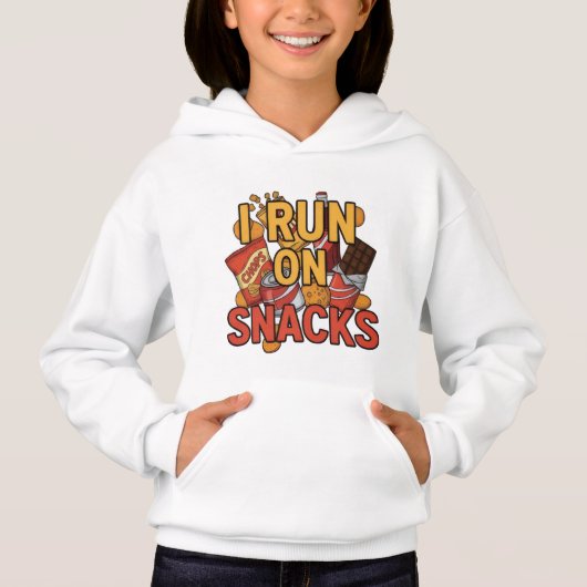 Funny Food Lover Quote: I Run on Snacks (正面)