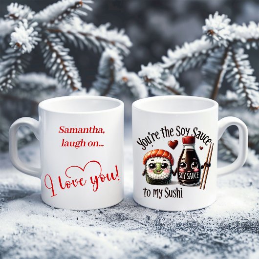 Funny Food Mug Custom Name Valentine Gift コーヒーマグカップ