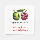 Funny Food Personalized Sweet Valentine Napkins スタンダードカクテルナプキン (正面)