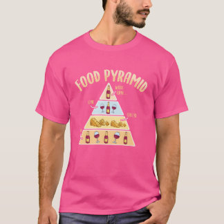 Funny Food Pyramid Red Wine and Cheese Lover gift Tシャツ