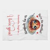 Funny Food Valentine Kitchen Towel Love Gift キッチンタオル (横)