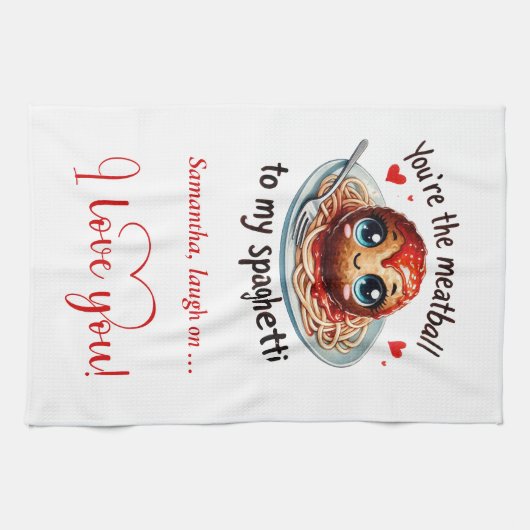 Funny Food Valentine Kitchen Towel Love Gift キッチンタオル (横)