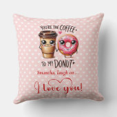 Funny Food Valentine Pillow with Custom Name クッション (裏面)