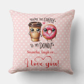 Funny Food Valentine Pillow with Custom Name クッション (正面)