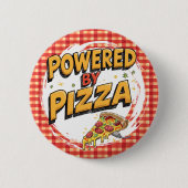 Funny Foodie Accessory pizza lover power 缶バッジ (正面)