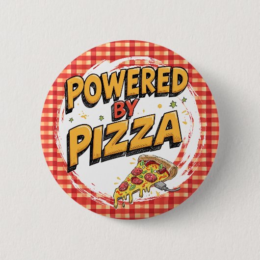 Funny Foodie Accessory pizza lover power 缶バッジ (正面)