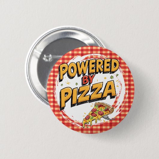 Funny Foodie Accessory pizza lover power 缶バッジ (正面&裏面)