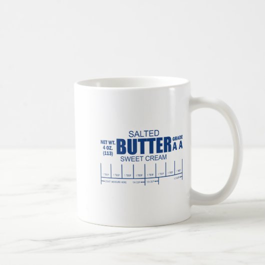 Funny Foodie Baker Baking Salted Butter コーヒーマグカップ (右)