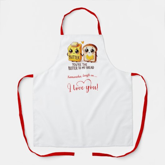 Funny Foods Personalized Best Valentine Gift Apron エプロン (正面)