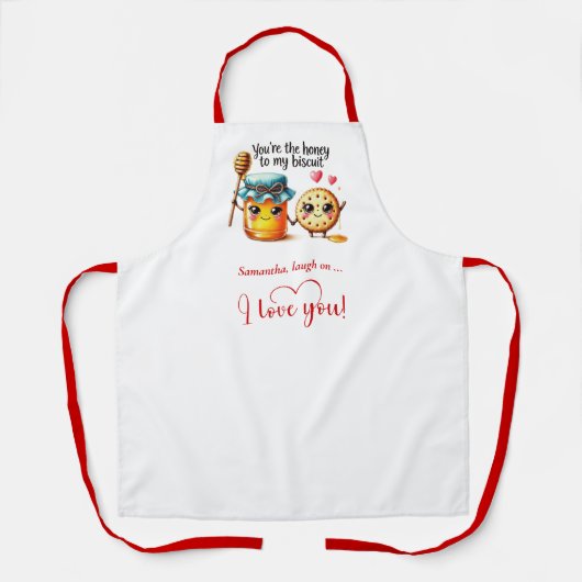 Funny Foods Personalized Cute Love Gift Apron エプロン (正面)