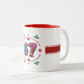 Funny Football 67 Drip Art Christmas Holiday Meme ツートーンマグカップ (正面右)