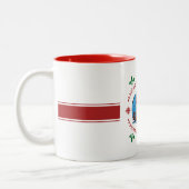 Funny Football 67 Drip Art Christmas Holiday Meme ツートーンマグカップ (左)