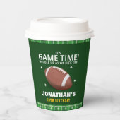 Funny Football Field Birthday boy 紙コップ (正面)