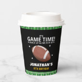 Funny Football Field Birthday boy 紙コップ (裏面)
