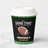 Funny Football Field Birthday boy 紙コップ (正面)