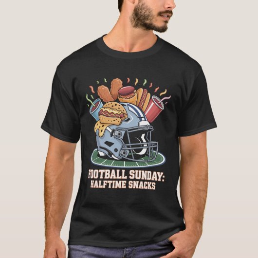 Funny Football Sunday Halftime Snacks Shirt Game D Tシャツ (正面)