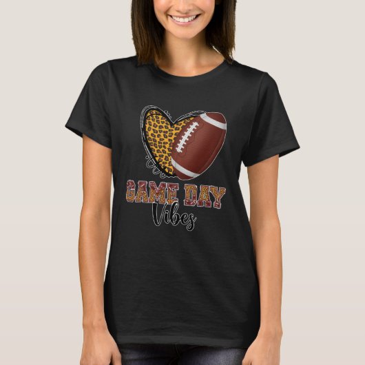 Funny Football Women Men Kids Game Day Vibes Footb Tシャツ (正面)