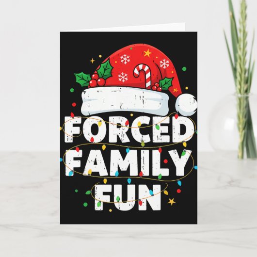 Funny Forced Family Christmas Shirt Funny Xmas Men カード (正面)