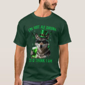 Funny Forest Green I'm Not As Drunk Wolf St Paddy Tシャツ (正面)
