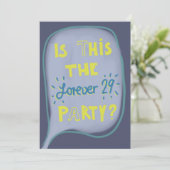 Funny forever 29 Happy Birthday greeting card カード (スタンド正面)