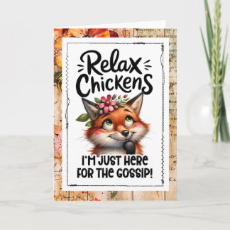 Funny Fox In The Hen House Humor Card カード