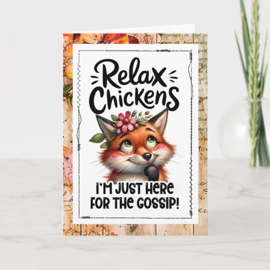 Funny Fox In The Hen House Humor Card カード (正面)