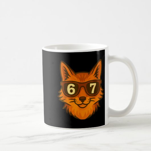 Funny Fox Sungles 67 Six Seven Meme  コーヒーマグカップ (右)