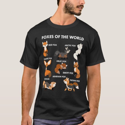 Funny Foxes Of The World Shirt Foxes Lovers Gifts Tシャツ (正面)