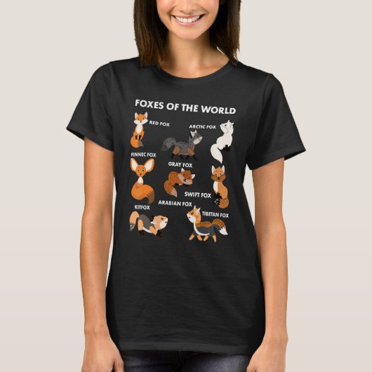 Funny Foxes Of The World Shirt Foxes Lovers Gifts Tシャツ (正面)
