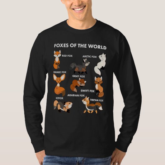 Funny Foxes Of The World Shirt Foxes Lovers Gifts Tシャツ (正面)