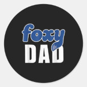 Funny Foxy Dad ラウンドシール (正面)