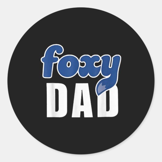 Funny Foxy Dad  ラウンドシール (正面)