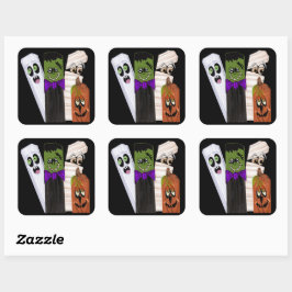 Funny Frankenstein Ghost Pumpkin Invisible Man スクエアシール