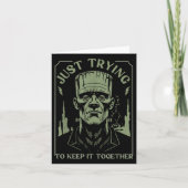 Funny Frankenstein Monster Just Trying To Keep It  カード (正面)