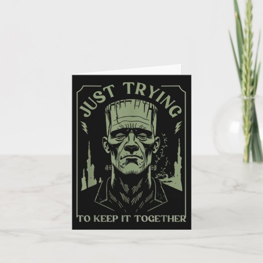 Funny Frankenstein Monster Just Trying To Keep It  カード (正面)