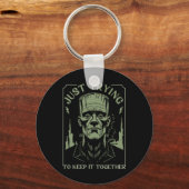 Funny Frankenstein Monster Just Trying To Keep It  キーホルダー (正面)