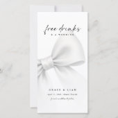 Funny Free Drinks Bow Modern Script Bookmark セーブザデート (正面)