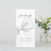 Funny Free Drinks Bow Modern Script Bookmark セーブザデート (スタンド正面)