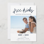 Funny Free Drinks Photo Wedding Save the Date セーブザデート (正面)