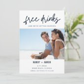 Funny Free Drinks Photo Wedding Save the Date セーブザデート (スタンド正面)